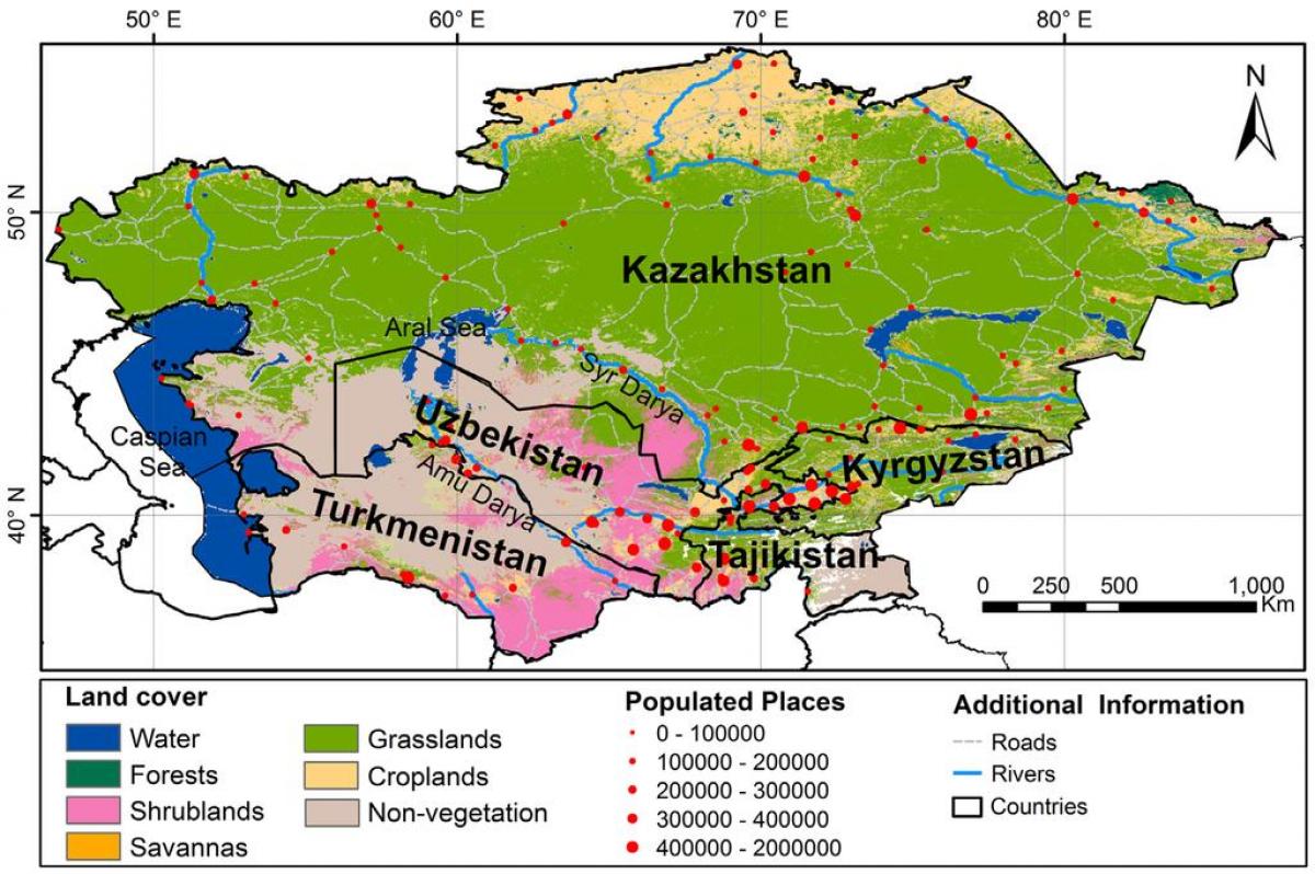 peta Kazakhstan iklim