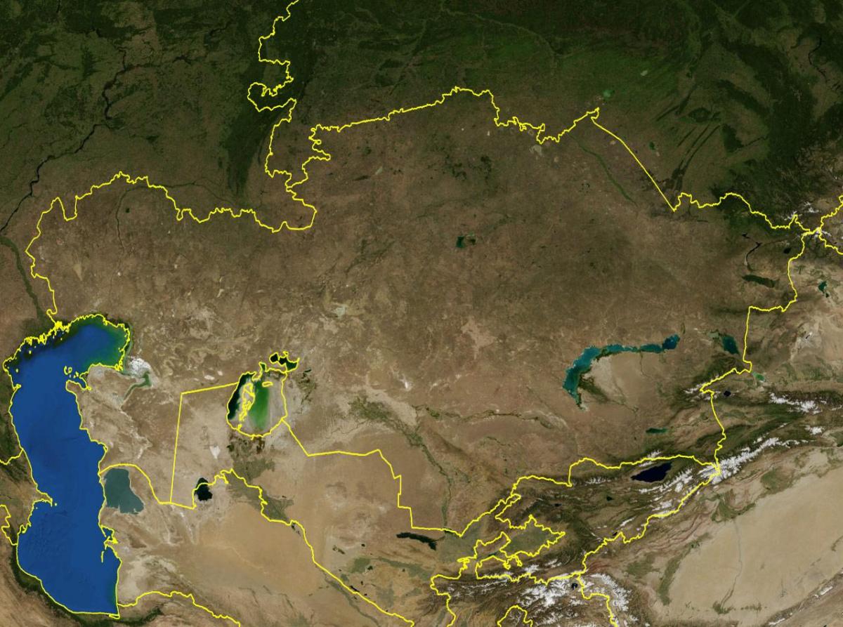 peta Kazakhstan topografi
