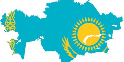 Peta Kazakhstan bendera