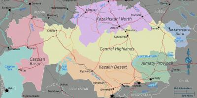 Peta Kazakhstan kawasan