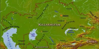 Peta Kazakhstan fizikal