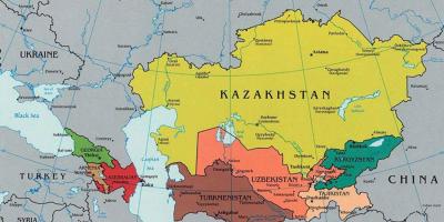Peta Kazakhstan negara-negara sekitarnya